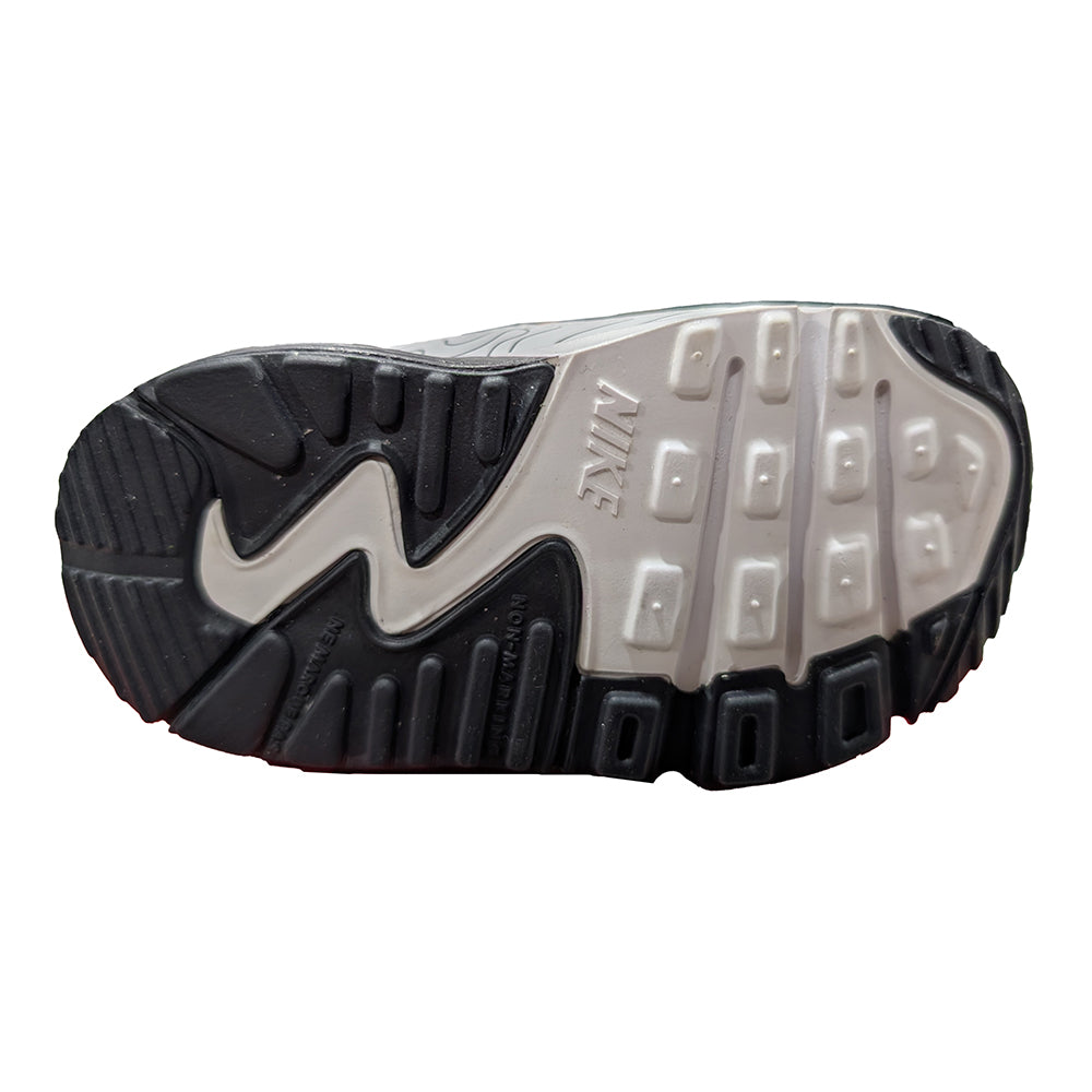 Toddler Nike Air Max 90 outsole, black tread with white rubber pods
