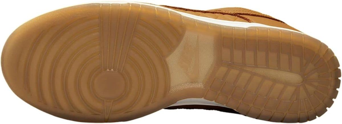 Women's Nike Dunk Low wheat sneakers outsole with rubber tread pattern