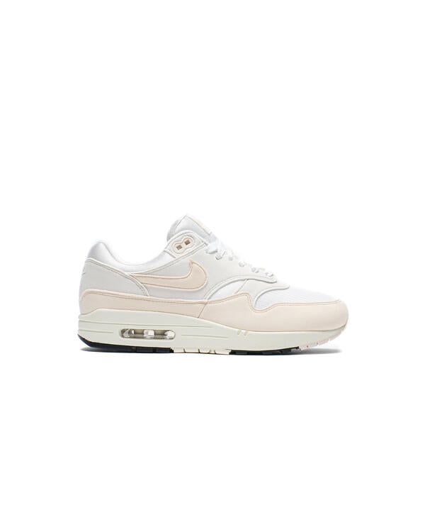 Women's Nike Air Max 1 low-top sneakers, sail/off-white leather, lace-up with air unit