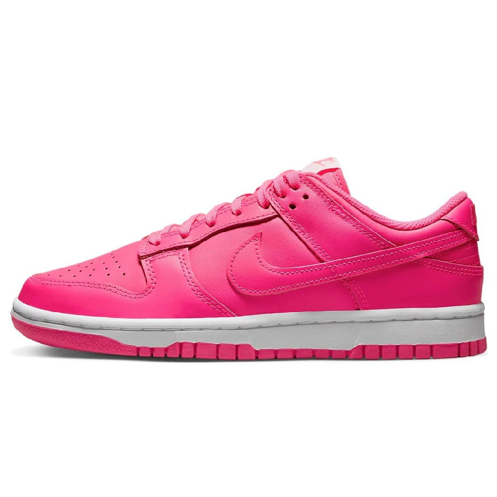 Nike Dunk Low low-top sneakers in bright pink with white midsole and pink laces