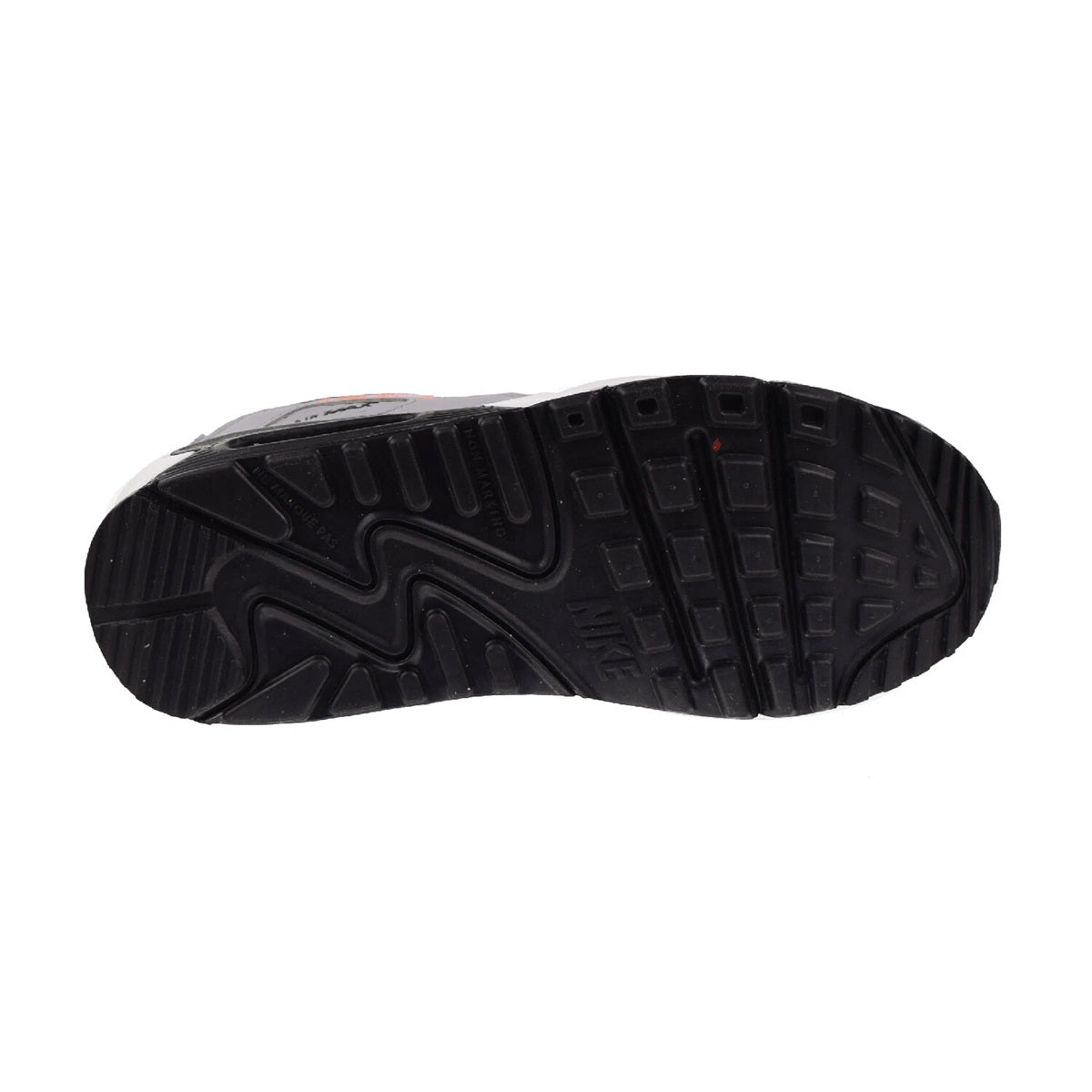 Kids' Nike Air Max 90 outsole tread, dark rubber traction pattern