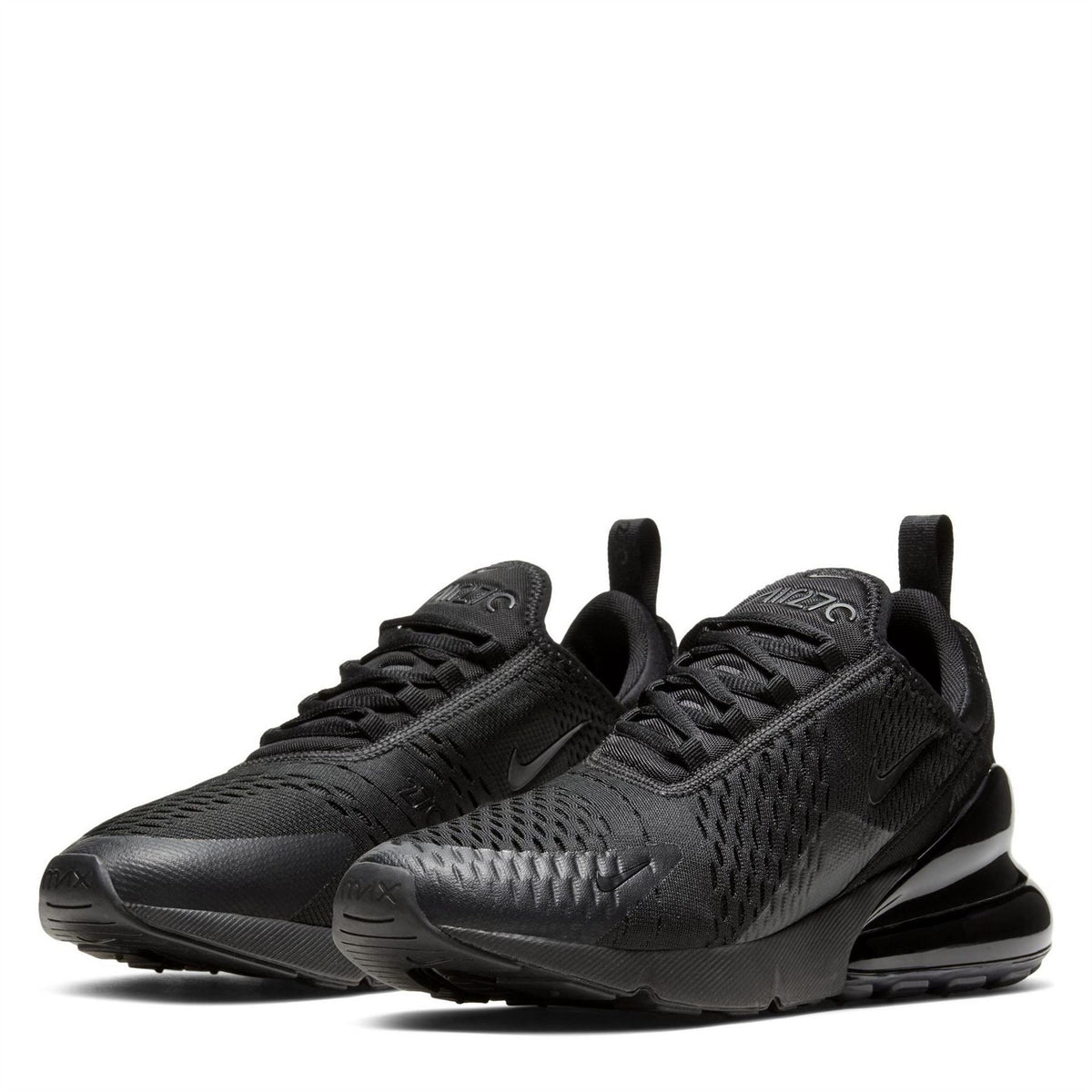 Men's Nike Air Max 270 trainers, black lace-up with layered panels