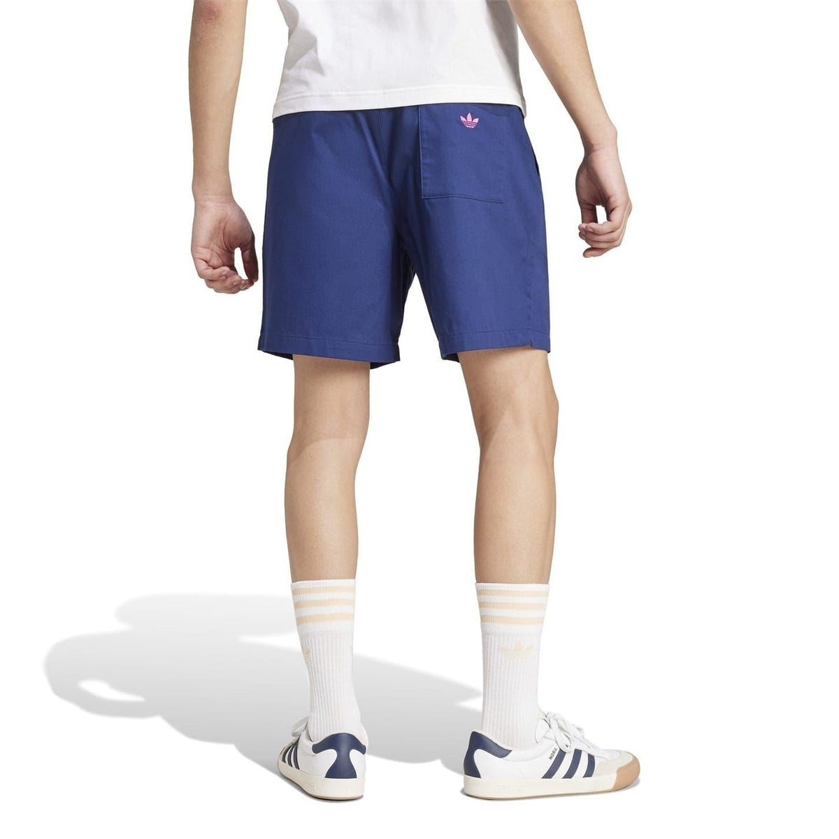 adidas Originals Leisure League Groundskeeper Shorts in neutral color, featuring an elastic waistband and casual fit for everyday wear