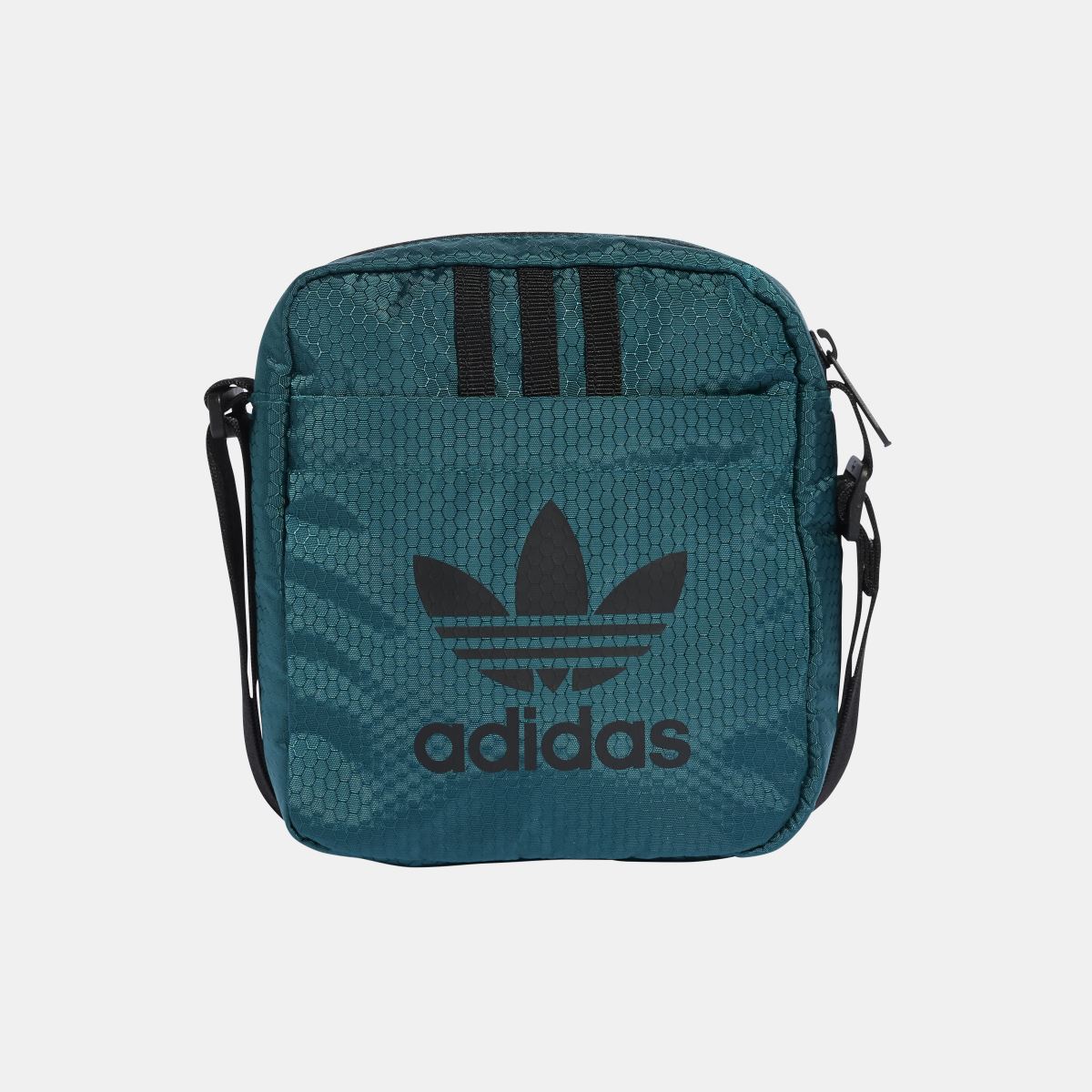 adidas Originals small item bag in teal with trefoil logo and black straps