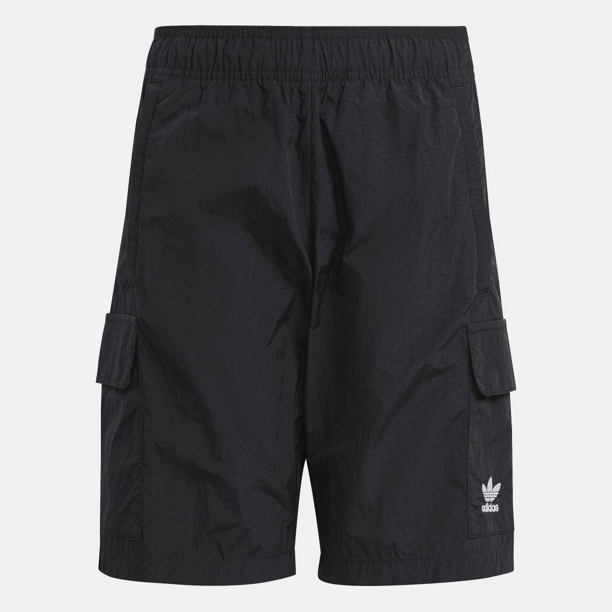 adidas Originals juniors cargo shorts for boys and girls, casual youth clothing in navy with multiple pockets and adjustable waistband