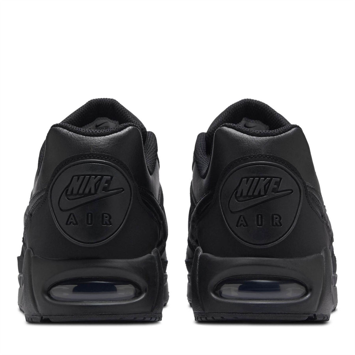 Air Max Ivo trainers, black heel view with Nike Air badge and Air sole window