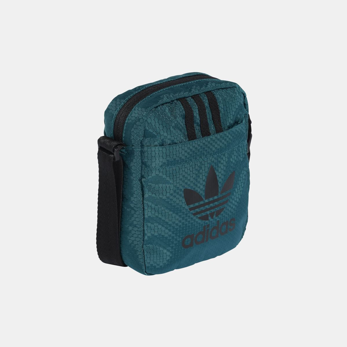 Teal adidas Originals small item bag with trefoil logo and side carry strap