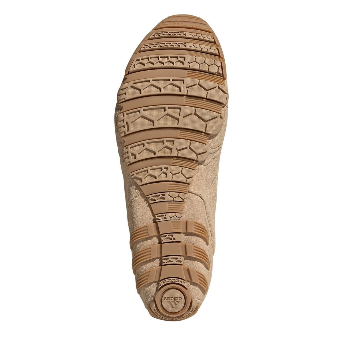 Beige rubber outsole with Adidas logo and deep tread pattern
