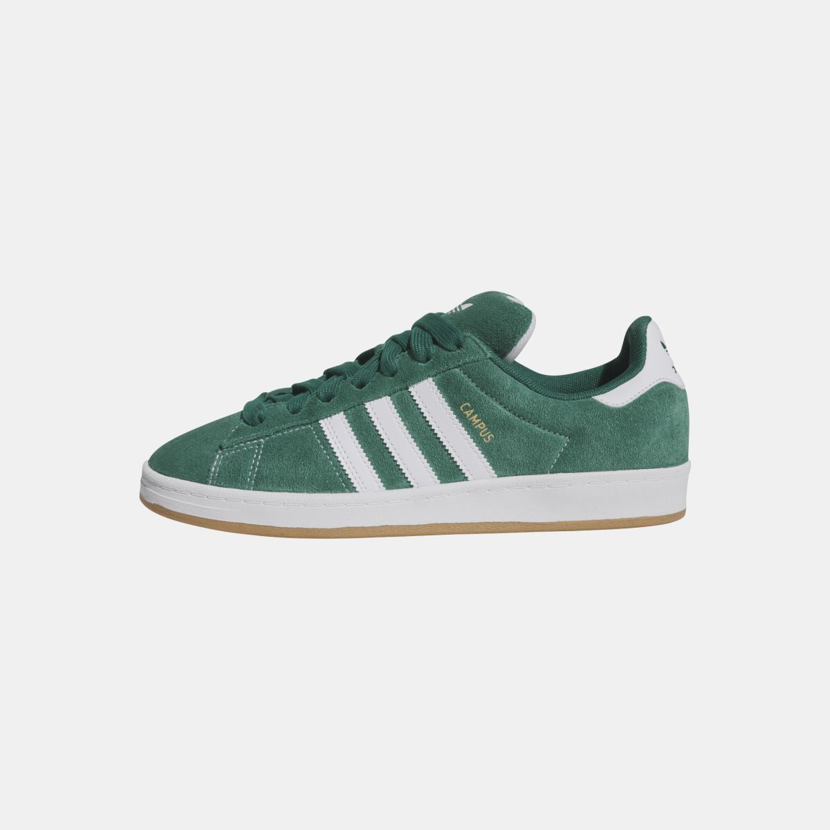 adidas Originals Campus ADV shoes, dark green with white stripes and tan gum sole