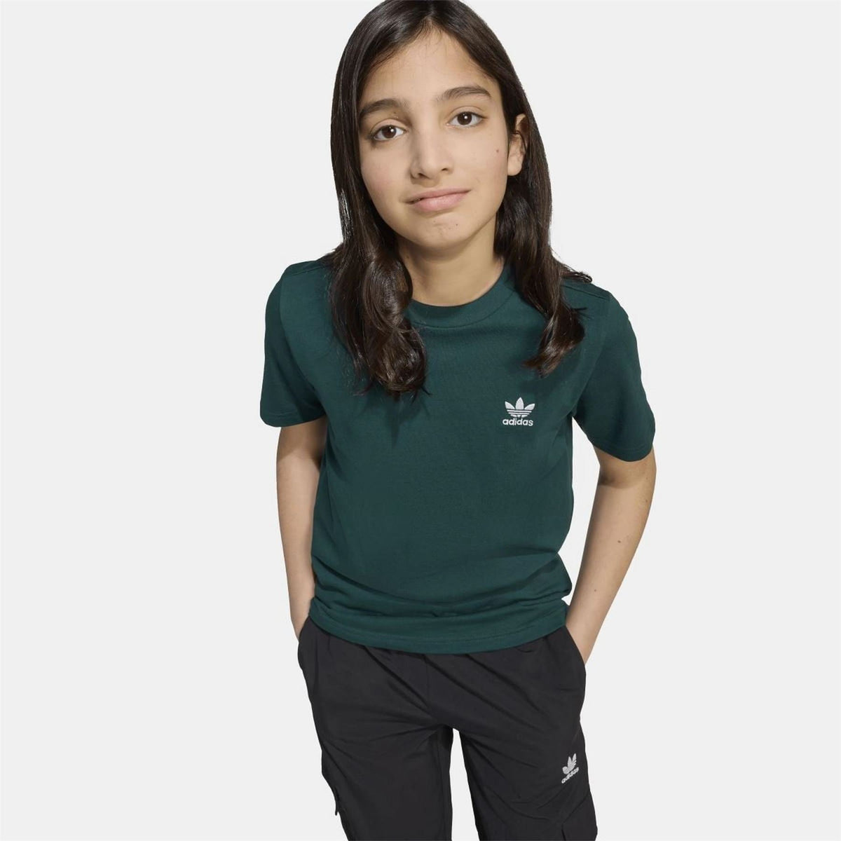 adidas Originals green T-shirt with crew neck and small trefoil logo