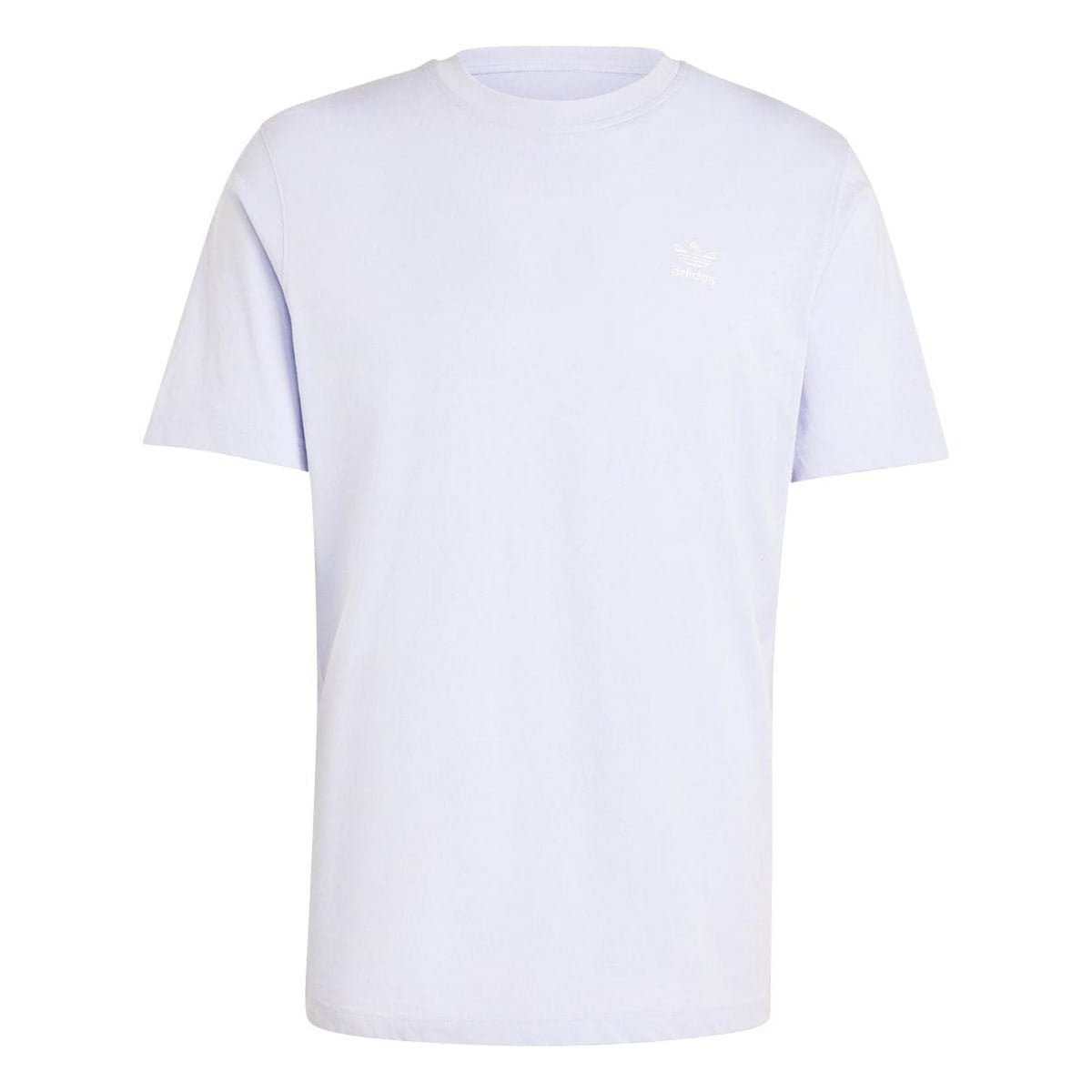 Blue adidas Originals Essentials T-shirt with crew neck and short sleeves, casual style, shown on a plain background.