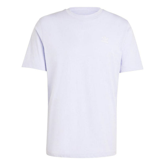 Blue adidas Originals Essentials T-shirt with crew neck and short sleeves, casual style, shown on a plain background.