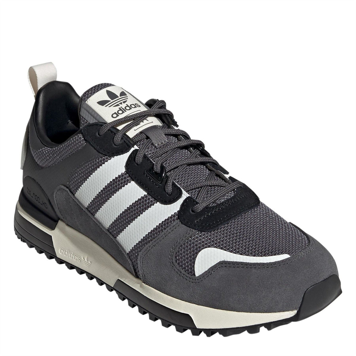 adidas Originals ZX 700 HD low-top trainers in gray and white for casual wear, featuring breathable fabric and stylish design