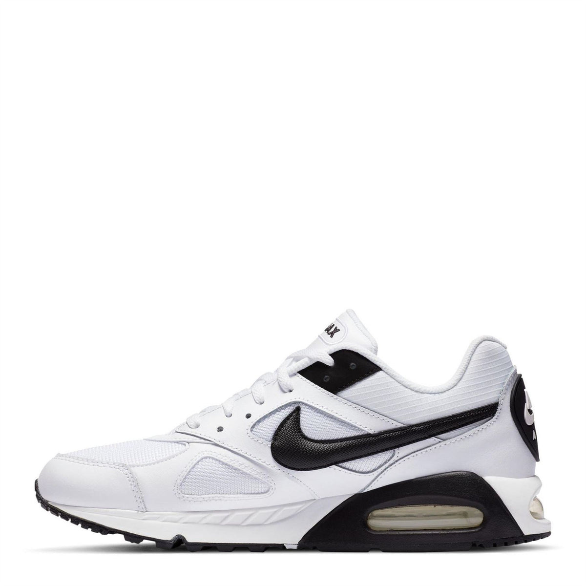 White Nike Air Max Ivo trainers with black Swoosh and side Air window