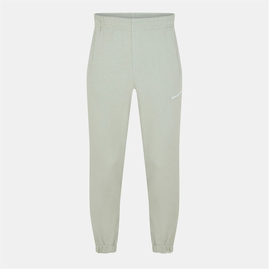 Light green slim joggers with elastic waistband, tapered cuffs, adidas side logo