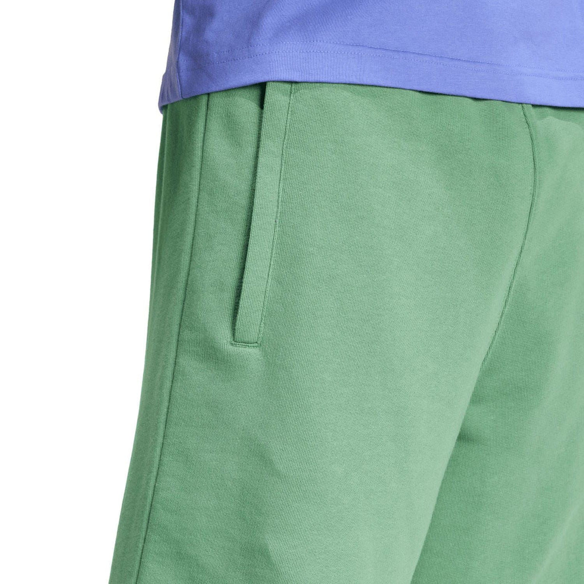 Green adidas Originals trefoil shorts with front pocket and elastic waistband