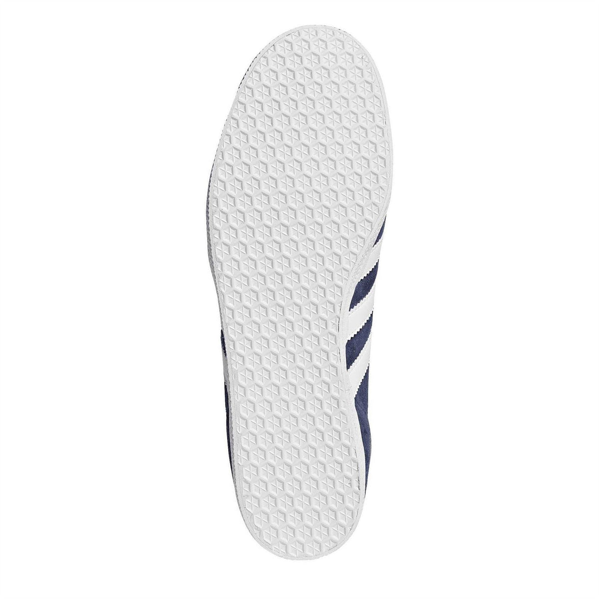 Adidas Gazelle JN64 outsole view, textured white rubber sole with sidewall stripes