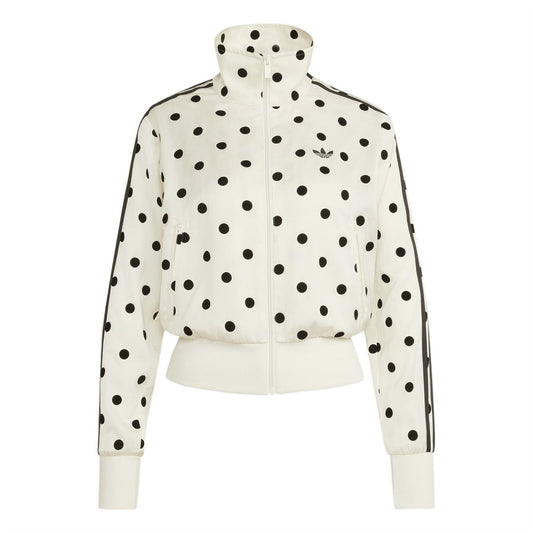adidas Originals polka-dot track jacket with hood, off-white and black graphics