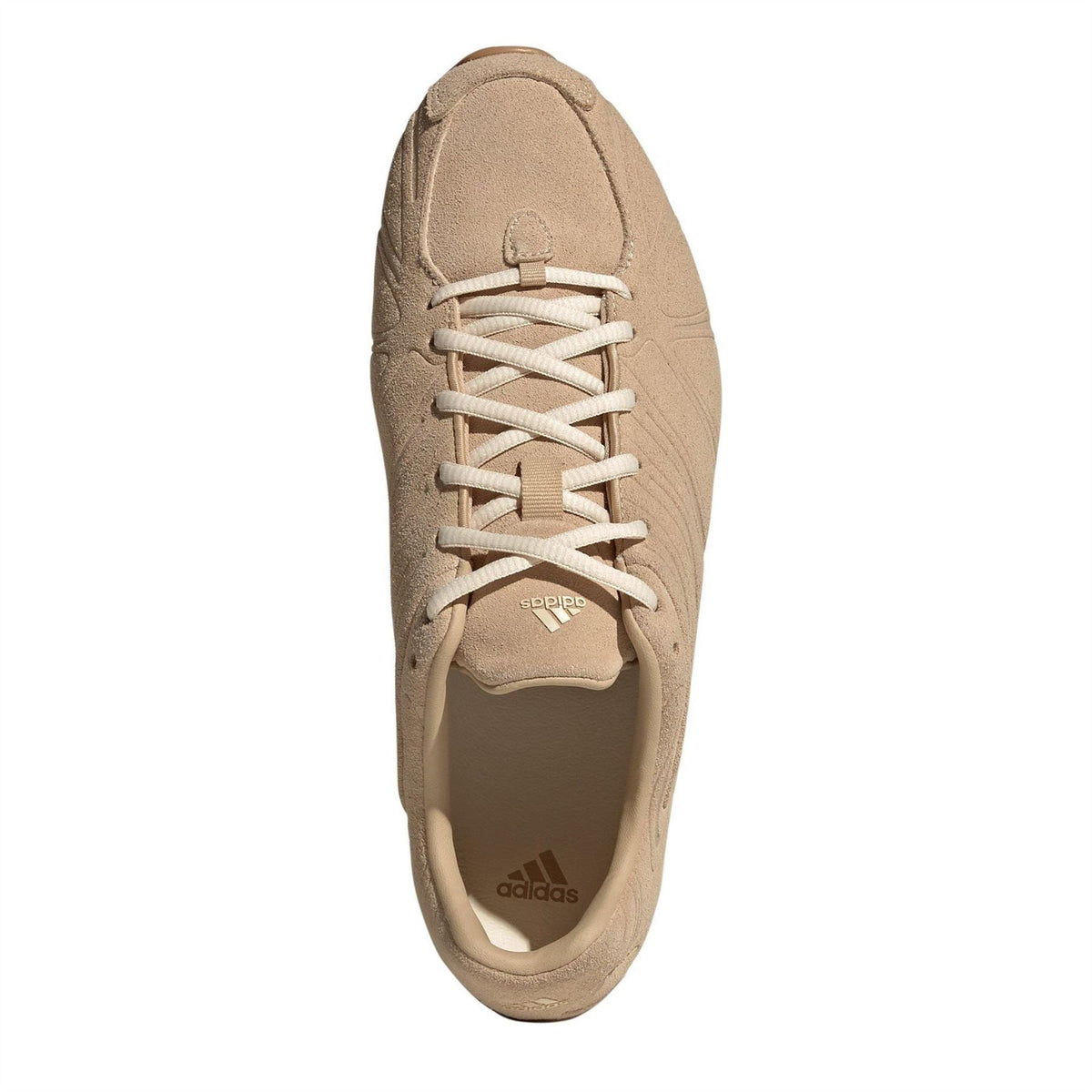 Beige lace-up women's sneakers with Adidas Originals branding