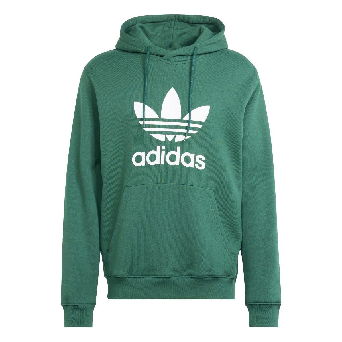 Green adidas Originals Trefoil hoodie with large front logo print and kangaroo pocket