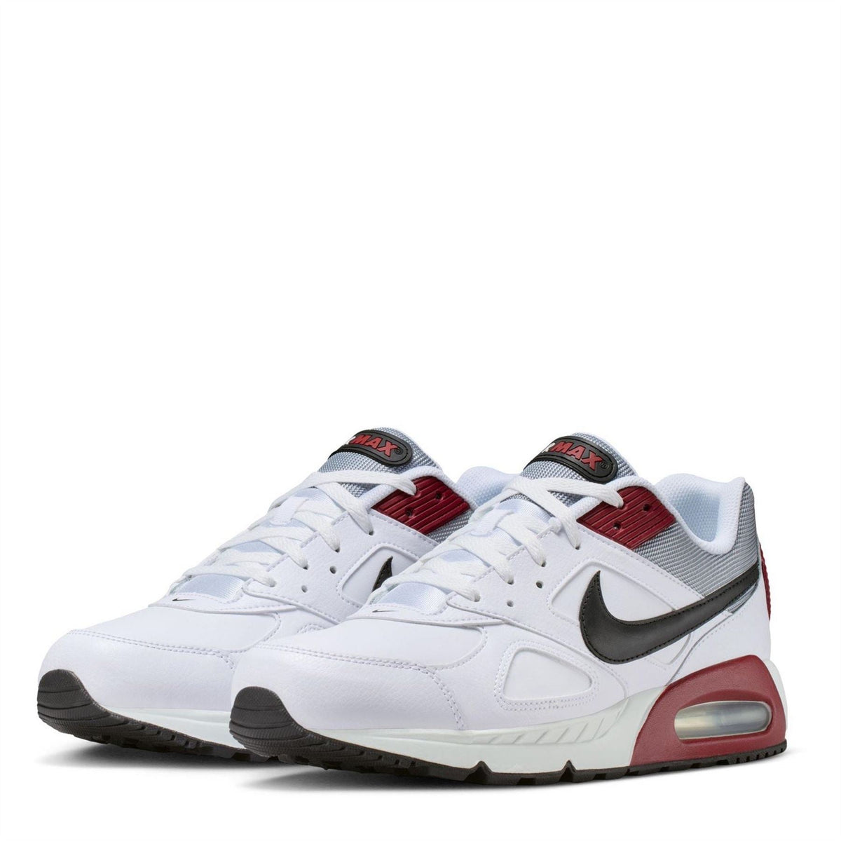 Nike Air Max Ivo trainers, white with red laces panels and black swoosh