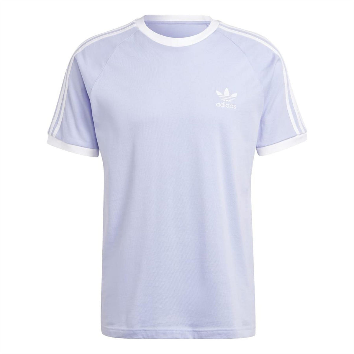 adidas Originals Classics 3 Stripes T-shirt featuring iconic three stripes design in white and black, casual fit, front view.