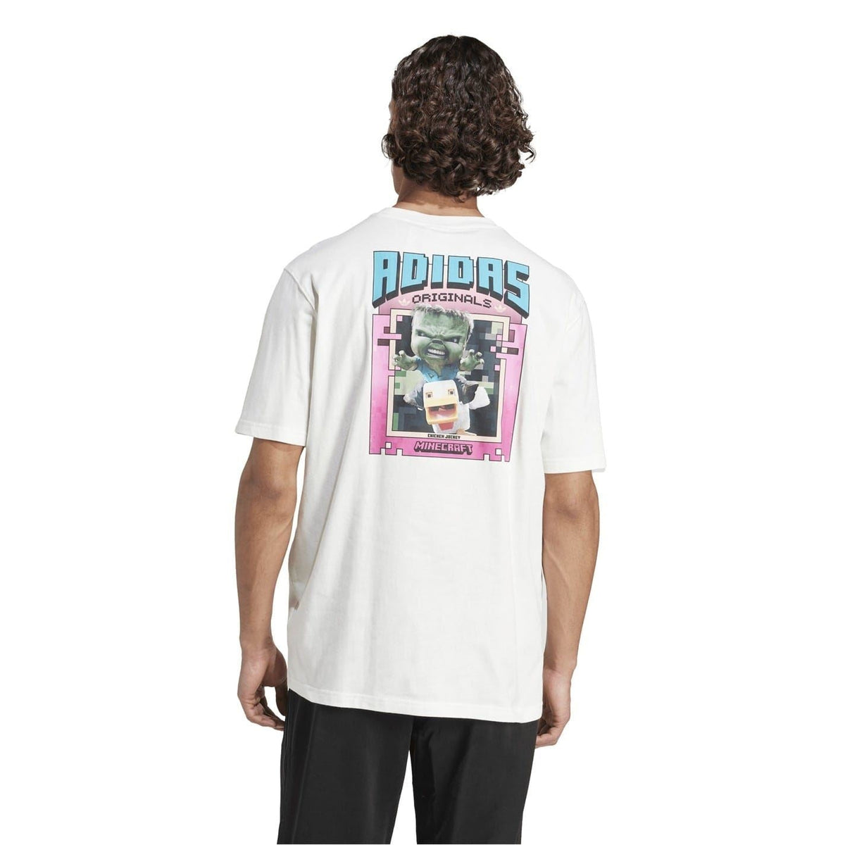 Adidas Originals short sleeve crew neck T-shirt with ribbed collar, in a classic jersey fabric, displayed on a neutral background.