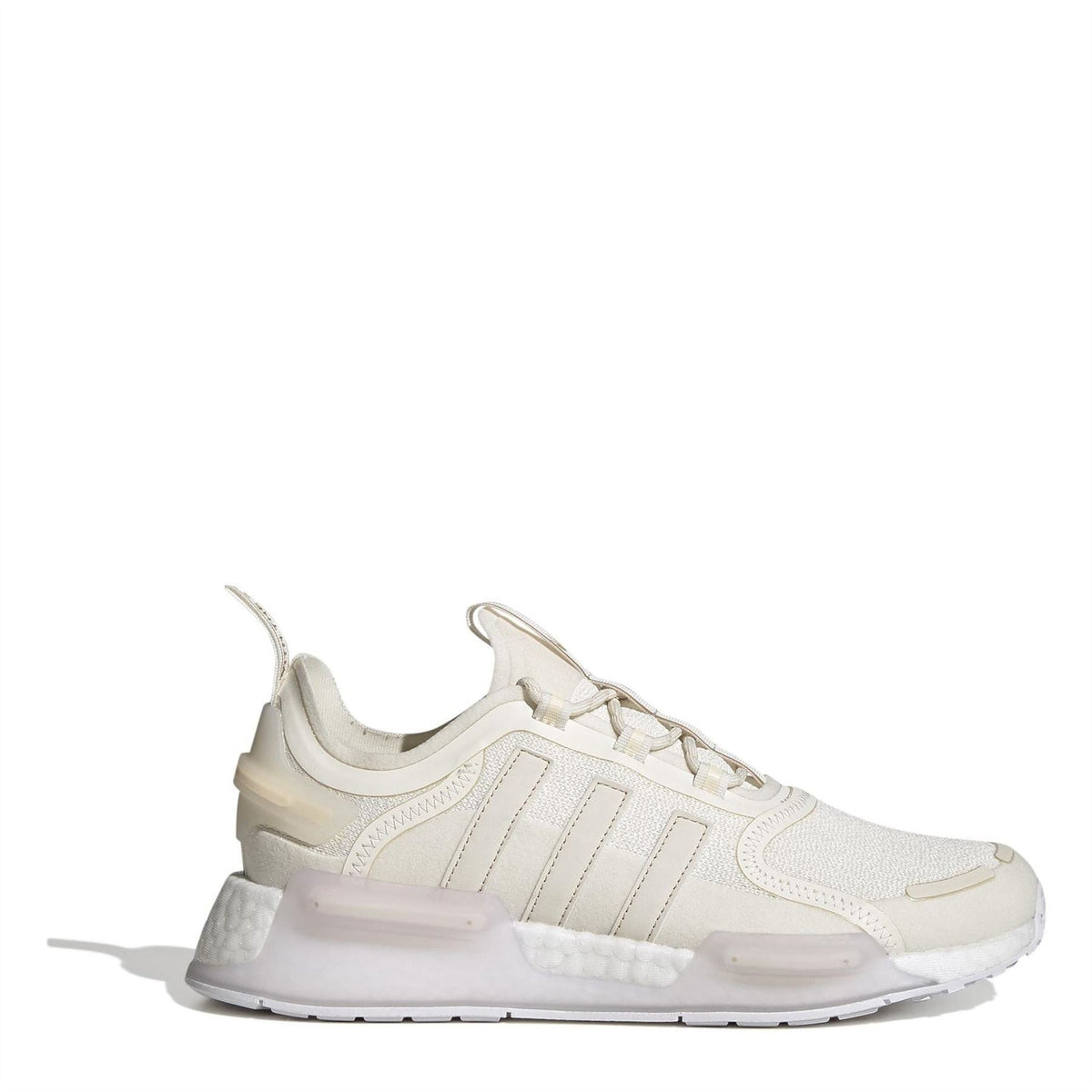 adidas Originals low-top trainers in light white, lace-up with three stripe detailing and cushioned sole