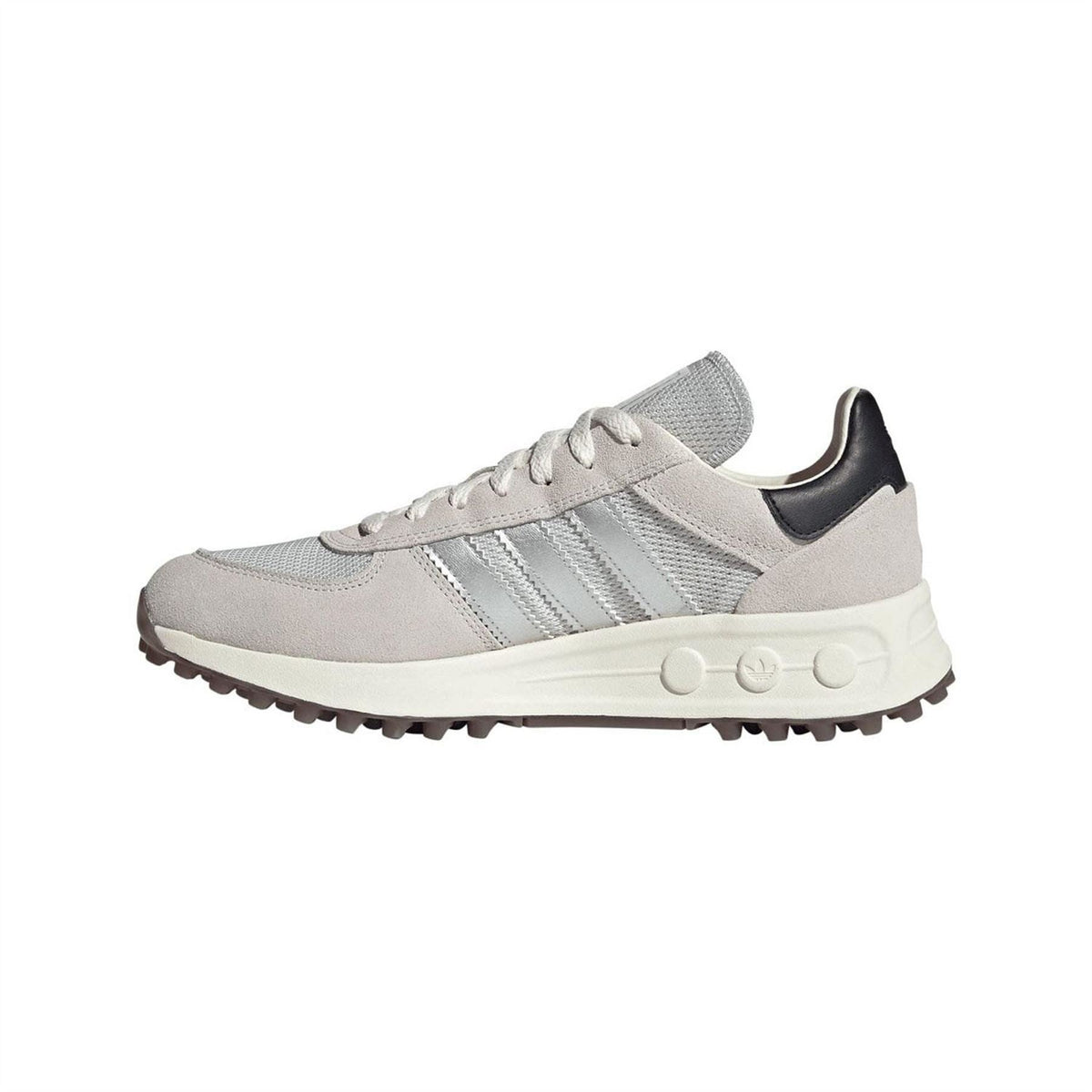 Light grey and white adidas Originals Trainer Lux sneaker with textured rubber outsole