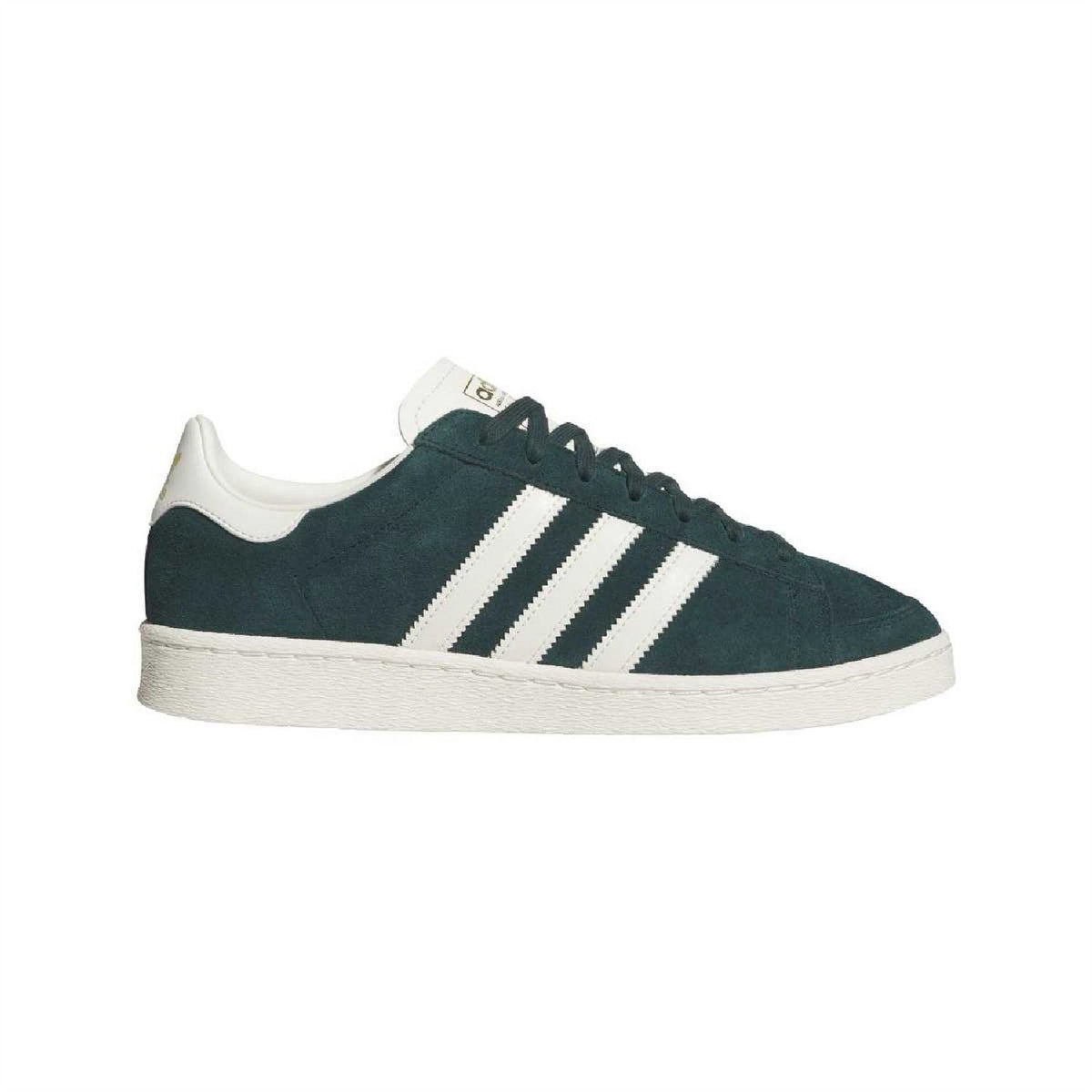 adidas Originals Jabbar low top sneakers in dark teal suede with white adidas stripes and laces