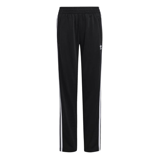 adidas Originals juniors black track pants with elastic waist and white side stripes