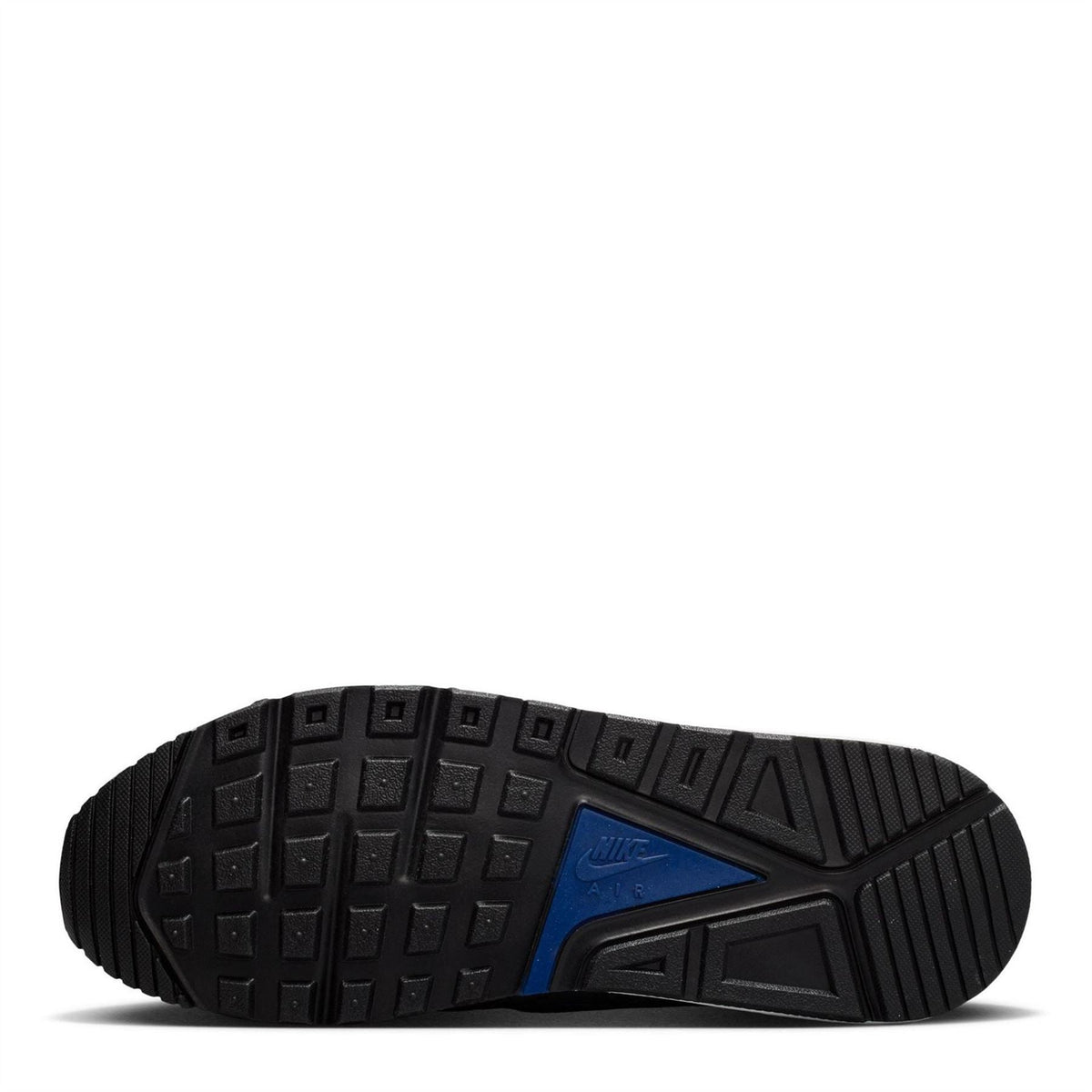 Nike Air Max Ivo trainers outsole with black tread and blue heel panel