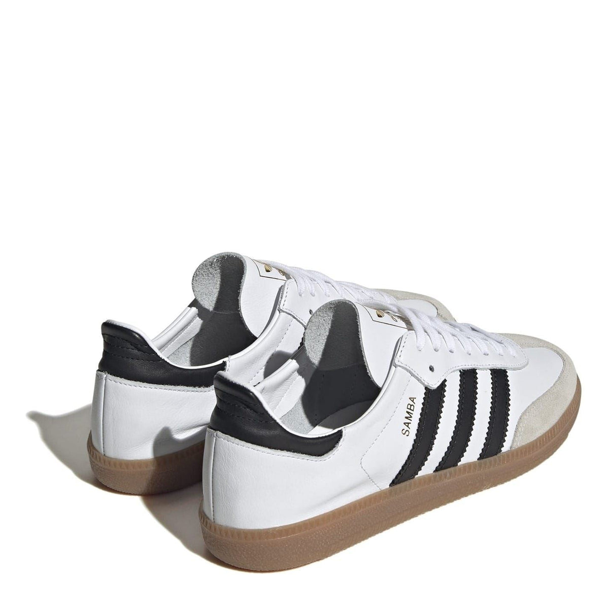 adidas Originals Samba Decon sneakers, back view with black collar accents and gum sole