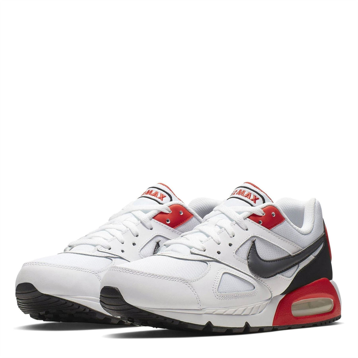 White, black and red Nike Air Max Ivo trainers, side profile view with visible Air unit