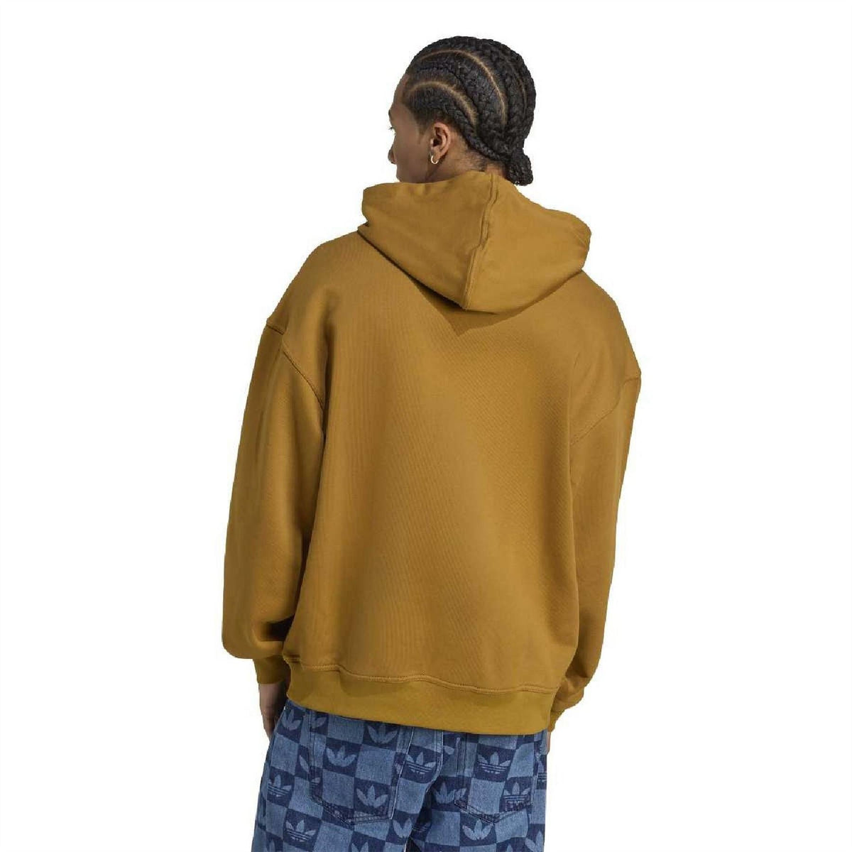 Bronze back view hooded sweatshirt with drawstring hood