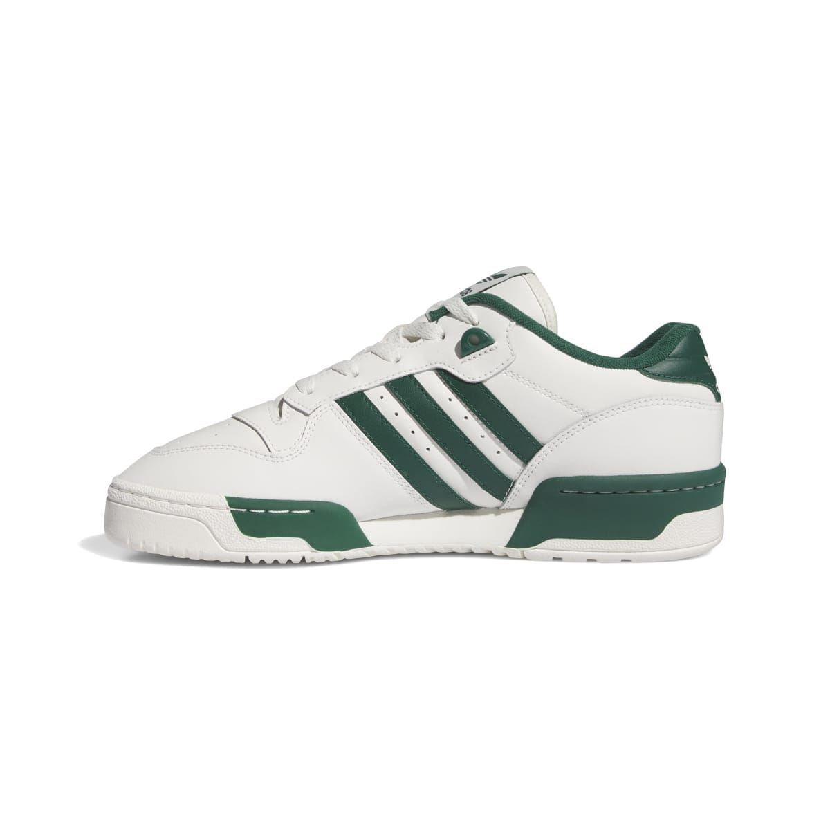White and green adidas Rivalry Low sneakers with low sole and side stripe trim