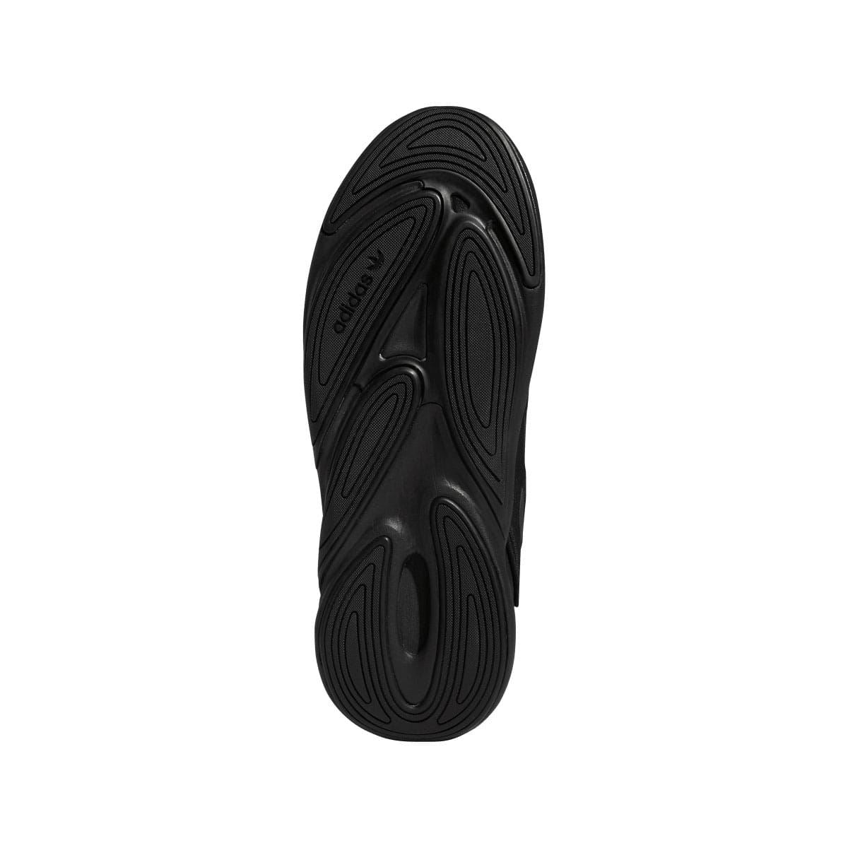 Black rubber outsole with tread pattern