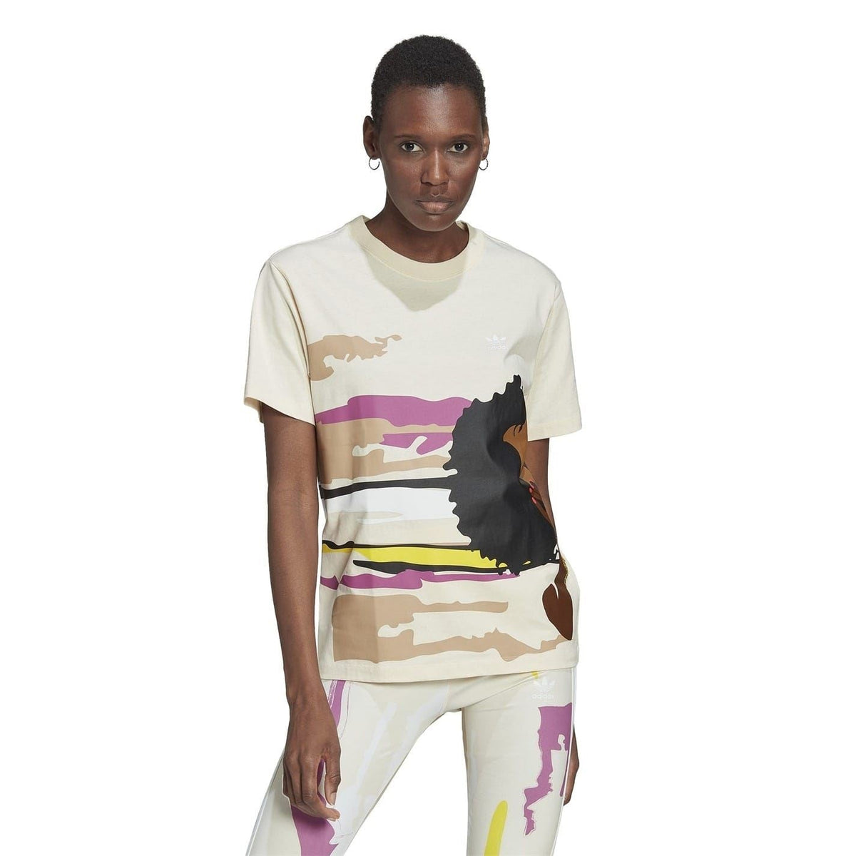 adidas Originals women's X Thebe Magugu regular T-shirt in soft fabric with logo detail, casual top for everyday wear