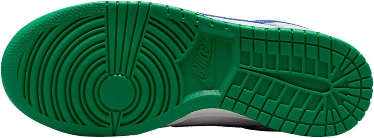Women's Nike Dunk Low PRM outsole, green rubber tread with circular center pattern