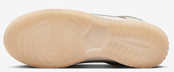 Women's Nike Dunk Low PRM outsole view, light gum rubber sole