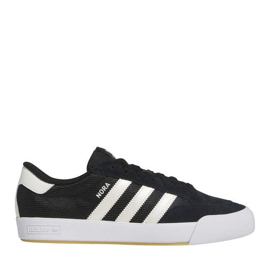 adidas Originals Nora trainers in black with white adidas stripes and NORA label