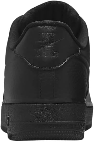 Black Nike Air Force 1 low-top sneaker heel and collar with padded back