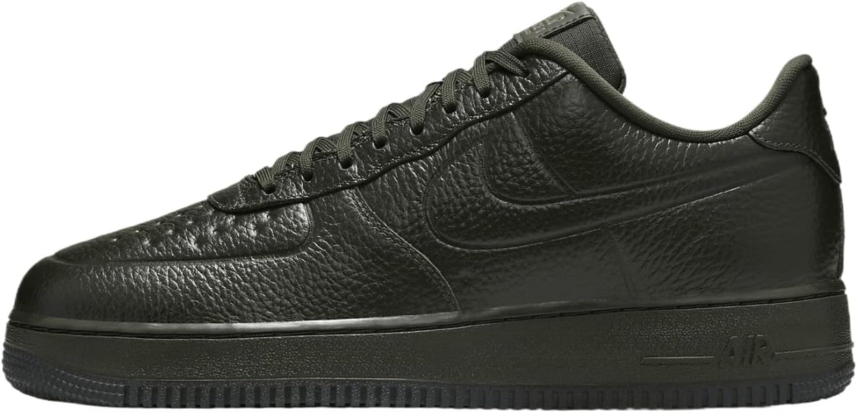 Men's low-top sneakers, dark leather look, lace-up front, Nike Swoosh detail
