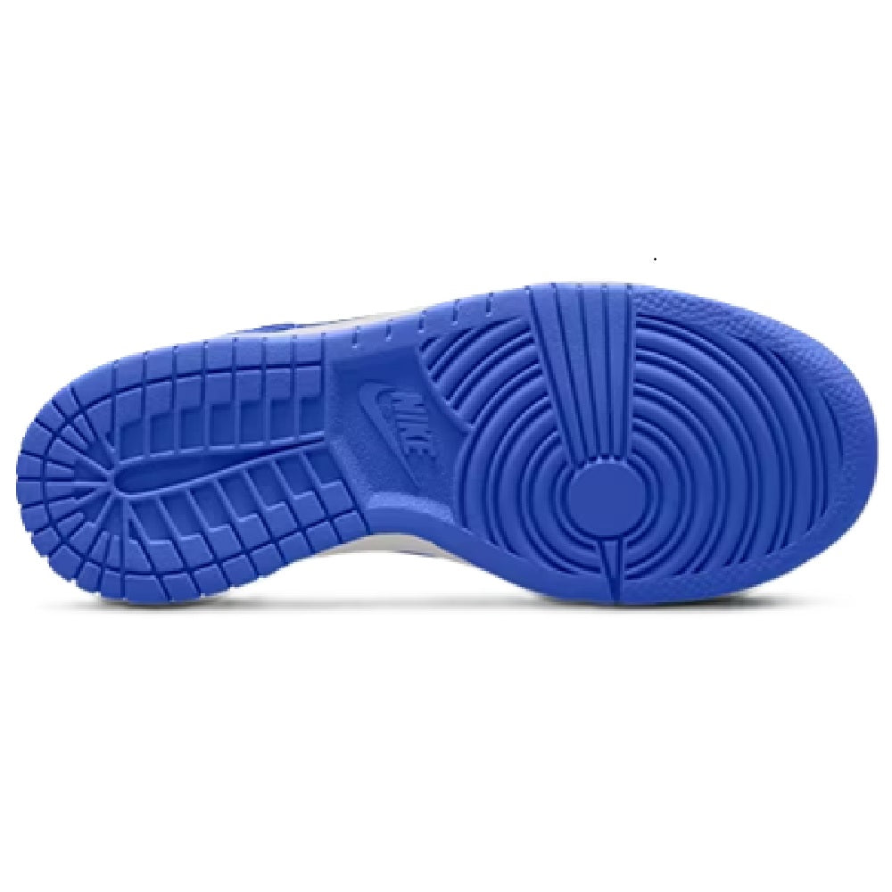 Rubber outsole for low-top sneakers, blue tread with circular traction pattern