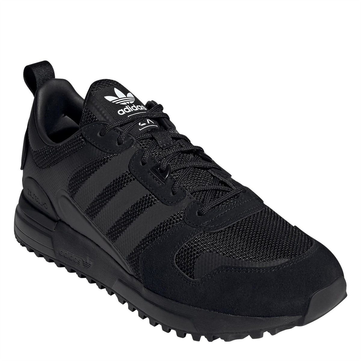 Core Black adidas ZX 700 sneaker with adidas logo on tongue and lace-up lacing