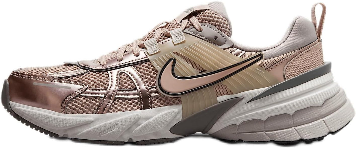 Women's V2K Run beige running sneakers with Nike swoosh and mesh panels