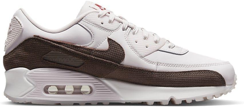 Nike Air Max 90 LTR sneakers, white uppers with dark brown side panel and tread