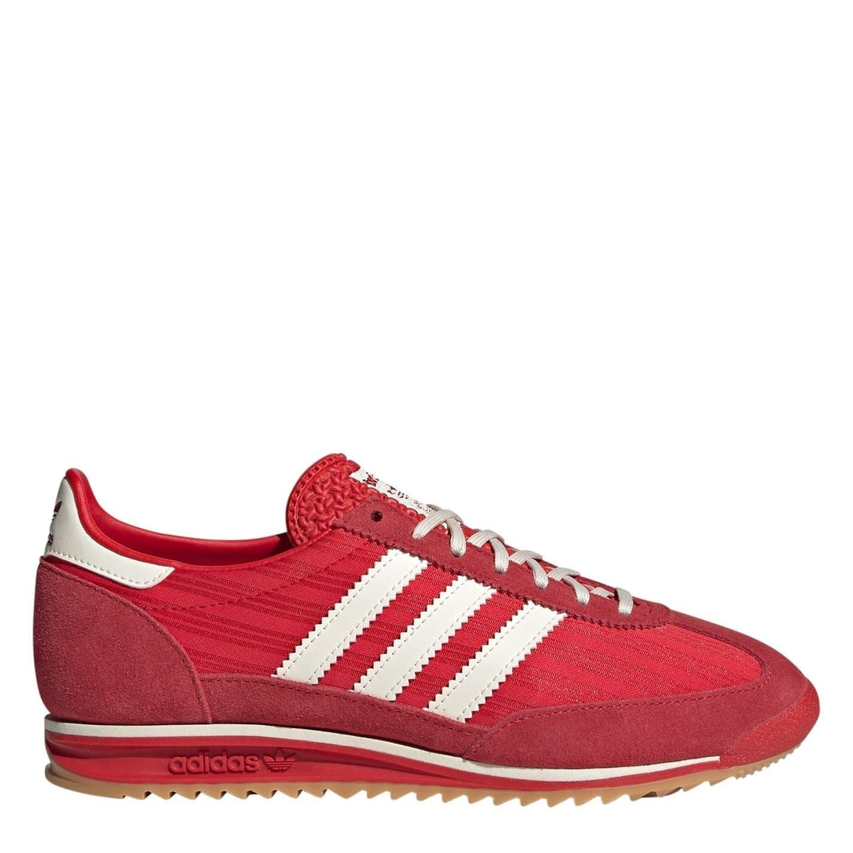 adidas Originals Sl72 sneakers in white with blue accents, classic low-top footwear with adidas branding and retro style.