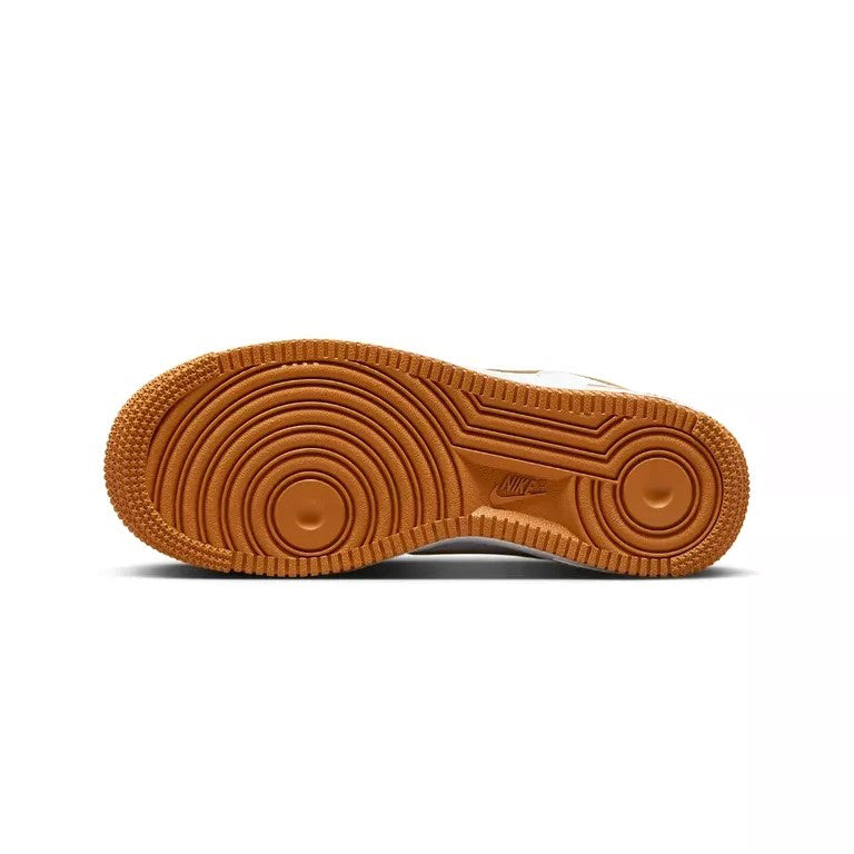 Kids' Nike Air Force 1 BG outsole, tan rubber tread with Nike logo