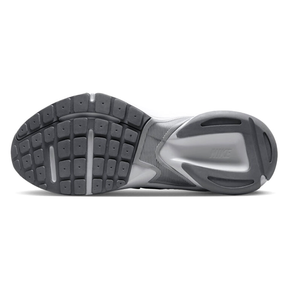 Nike AL8 outsole view with dark tread pattern and gray heel for traction.